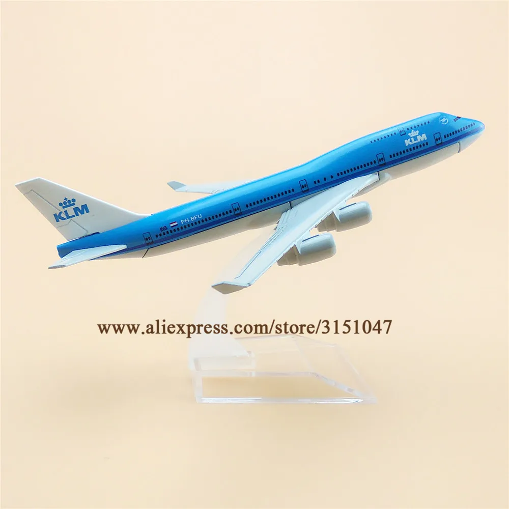 Модель самолета KLM Boeing 747 модель из сплава и металла 16 см подарок для летательных