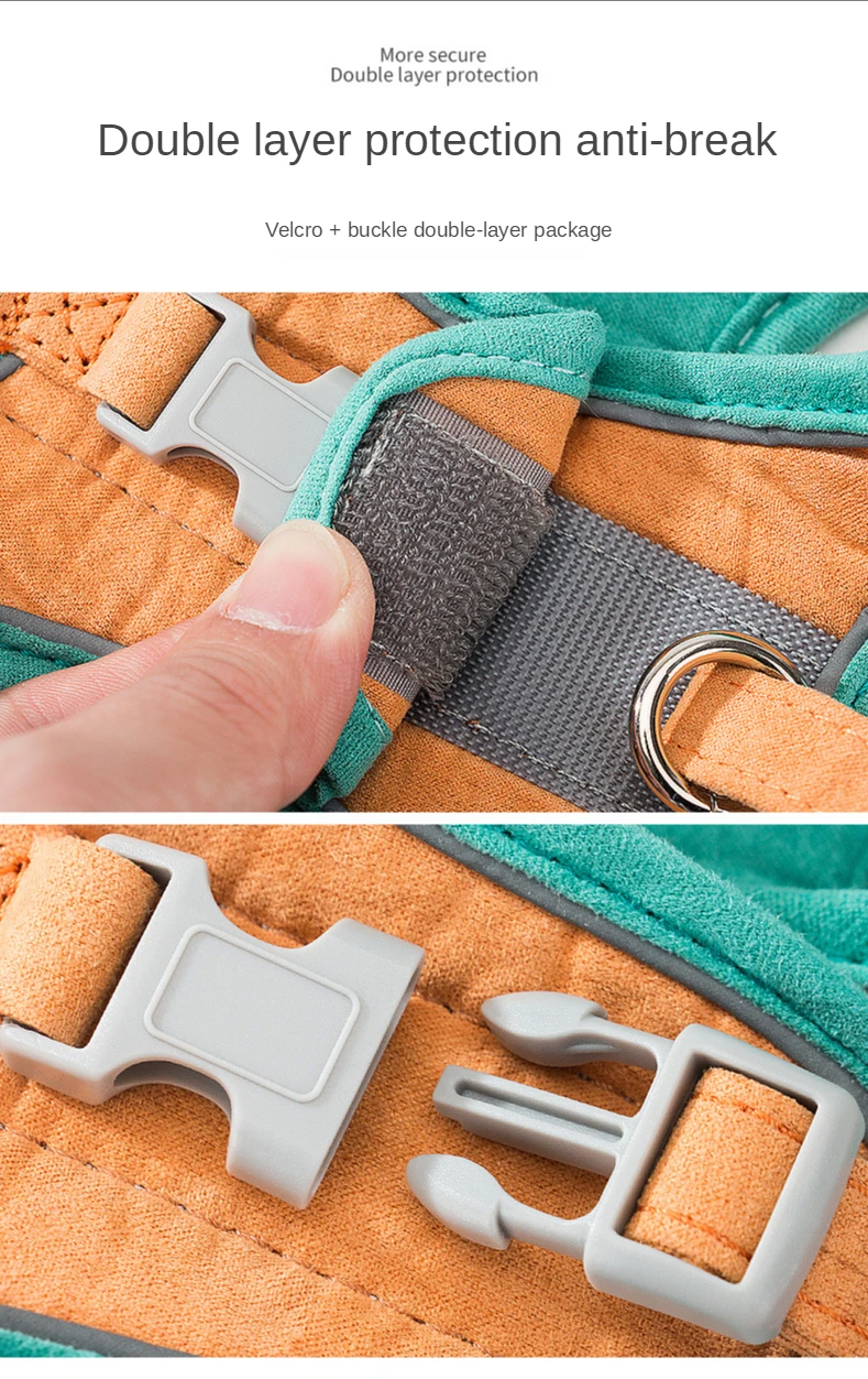 

Cat Harness - Adjustable Harness Vest Walking Lead Leash - For Puppy Dogs Collar Suede Harness For Small Medium Dog Cat Pet