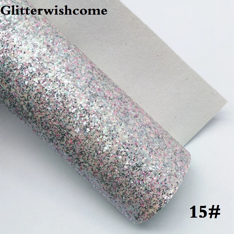 15 Glitterwishcome 21X29 см A4 Размер Vinilo Textil, Vinil Para Lazos, блестящий винил, тонкая блестящая ткань для бантов, GM154A - Цвет: 15