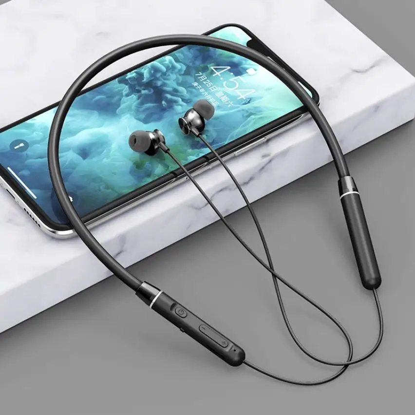 

Wireless Hanging Neck Sports Earphone Bluetooth Subwoofer Magnetic Headphone Smart Noise Reduction Card-mounted Sweat Proof