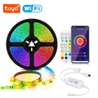 Tuya Wi-Fi светодиодные ленты светильник RGB контроллер 12V приложение Smart Life синхронизация музыки DJ диско лампа Встроенный микрофон работает с Alexa Google Hom