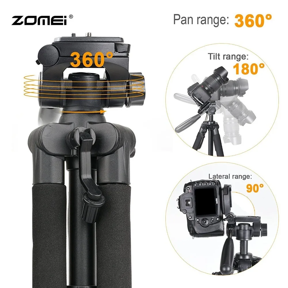 ZOMEI Q111 Профессиональный портативный дорожный алюминиевый штатив для камеры с