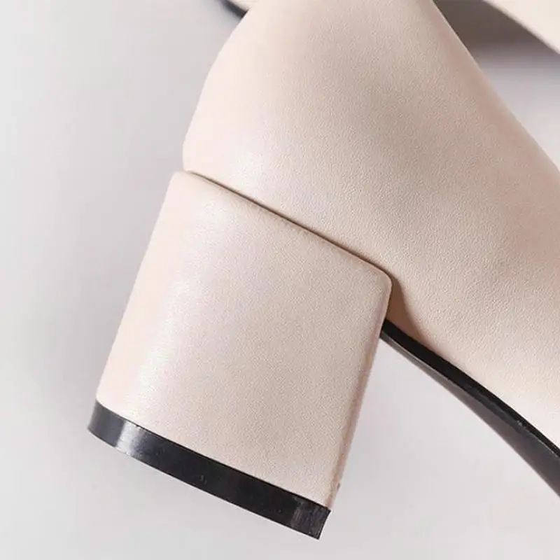 Женские туфли на высоком каблуке весенние квадратном с бантом без застежки