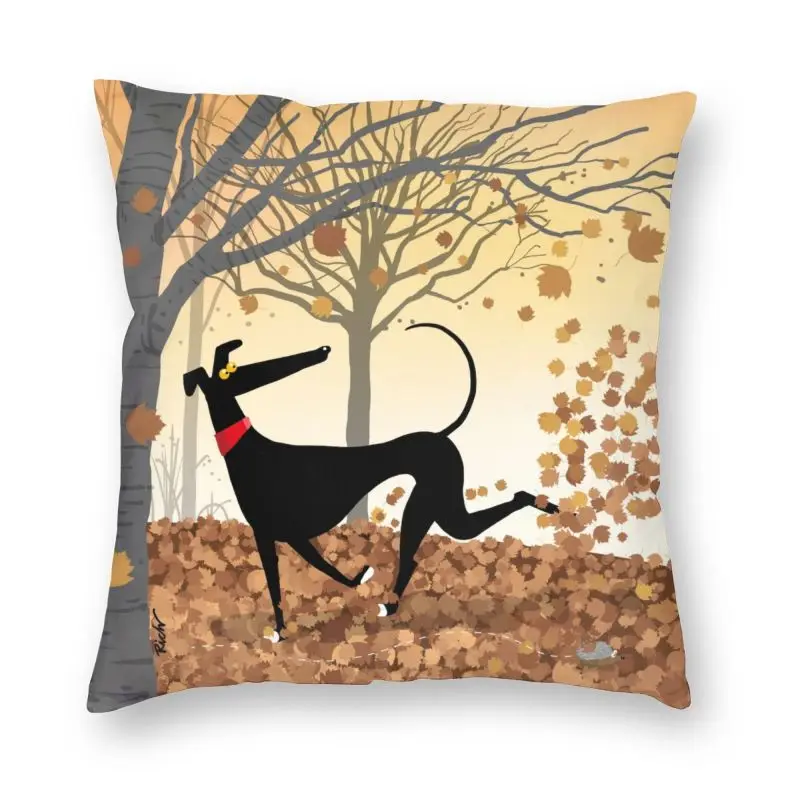 

Autumn Hound Pillowcover Decoration Greyhound Whippet Dog Cushion Cover Throw Pillow for Car Double-sided Printing