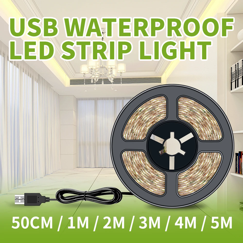 Водонепроницаемая светодиодная лента с USB 5 В IP65 0 м ~ Светодиодная ФИТА 2835SMD