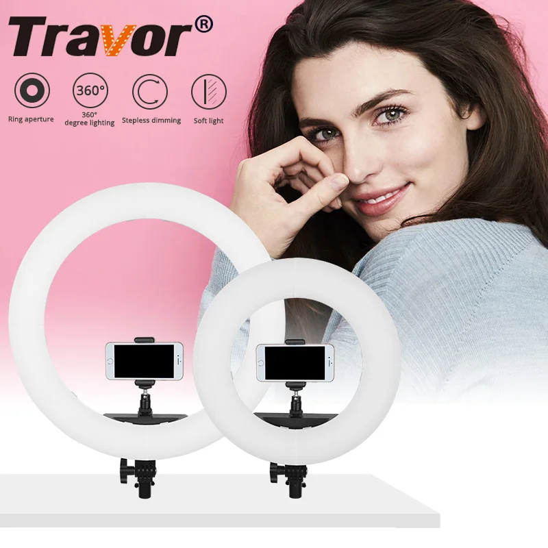 Travor кольцевой светильник для фотостудии ing светодиодный 14 дюймов 18 камеры