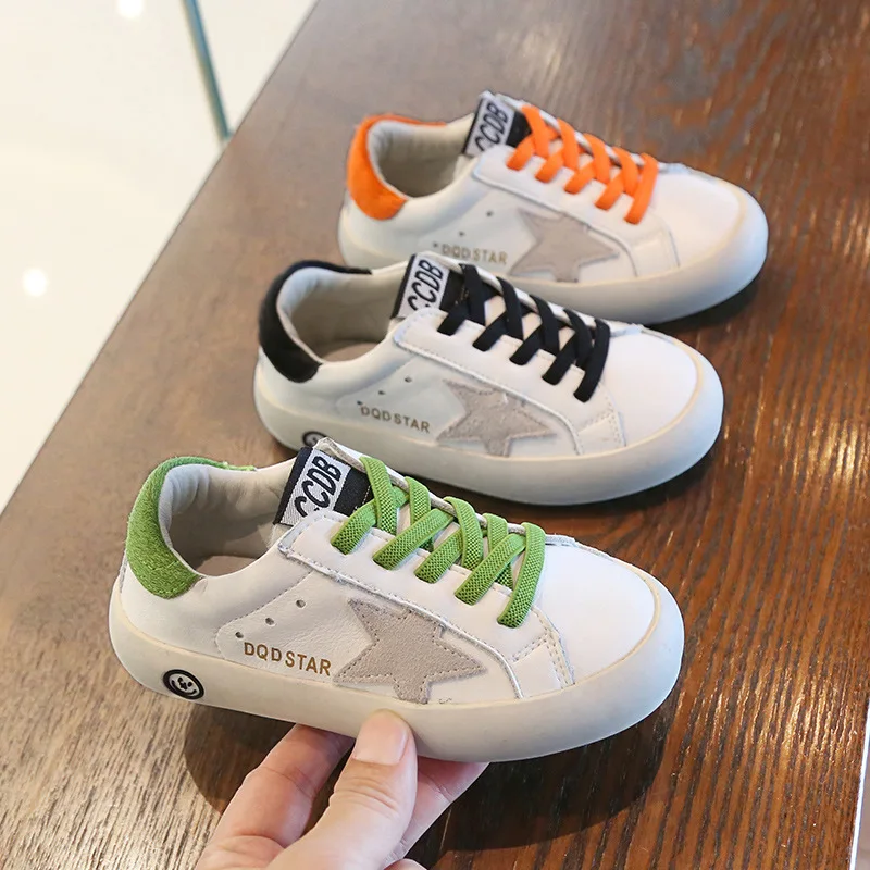 

Boys' genuine leather dirty shoes 2021 spring new mesh girls' white shoes children's students casual shoes