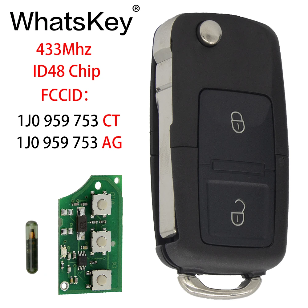 Пульт дистанционного управления WhatsKey 1J0959753CT 1J0959753AG для VW/Volkswagen Beetle Bora Polo Passat B5 Golf