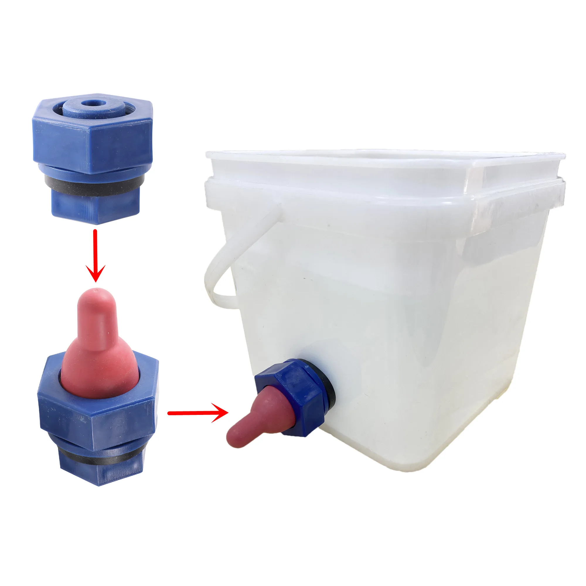 

Кормление птицы, квадратное ведро с крышкой, набор для кормления для птицы, пластиковый инструмент для кормления крупного рогатого скота и ...