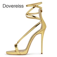 summer women new fashion sexy clear heels pure color gold silver narrow band stilettos heels sandals 44 45