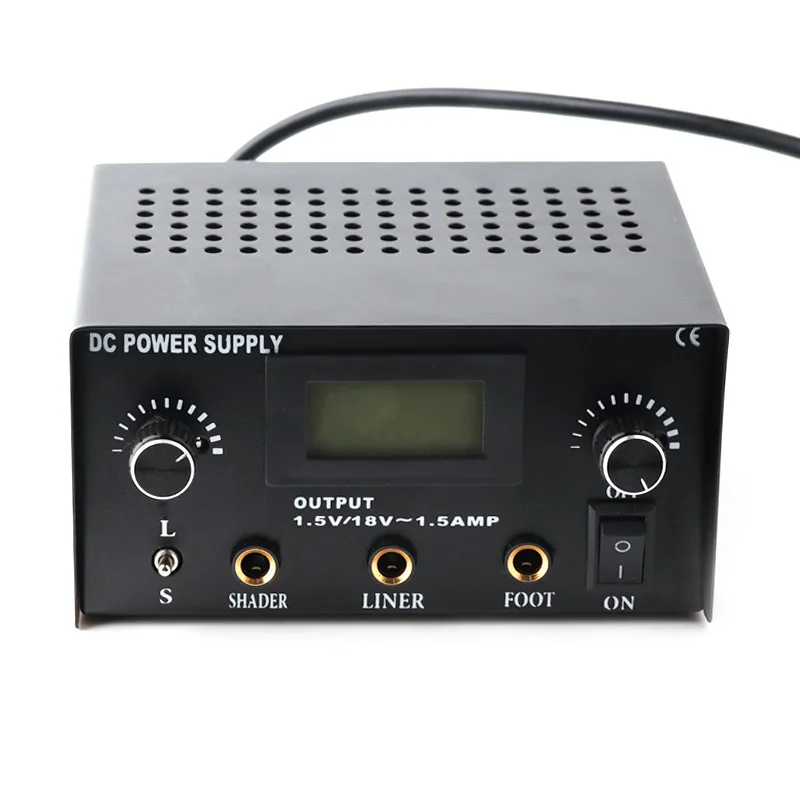 1Pcs Black Tattoo Power Supply Equipment And Dual-Purpose Transformer Porous LCD Flat With Cord Iron European American Standard | Красота и