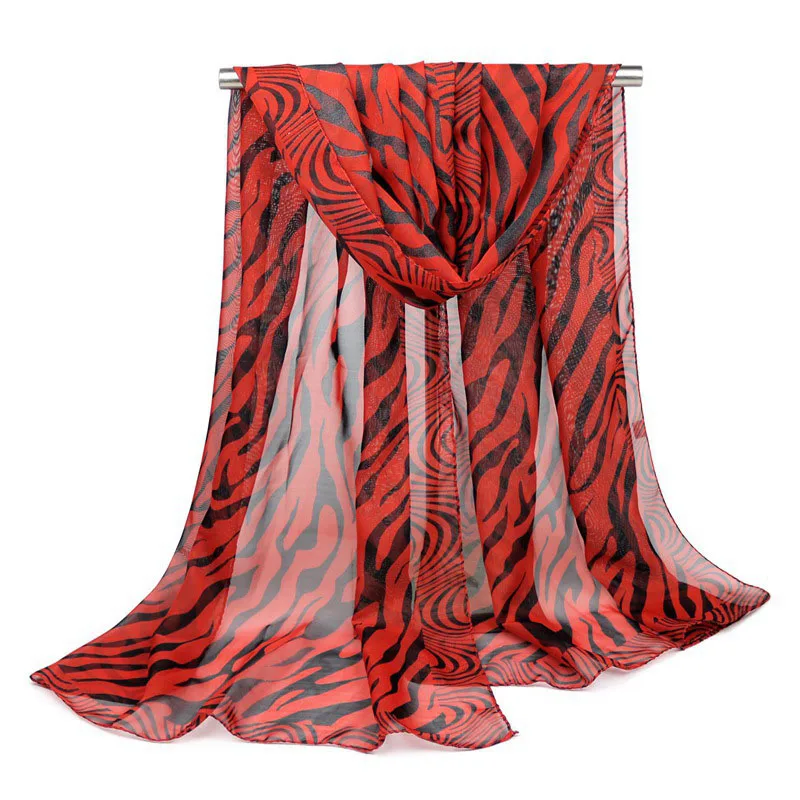 Новинка 2020 дышащий шифоновый шарф в полоску зебры Шелковый квадратный хиджаб
