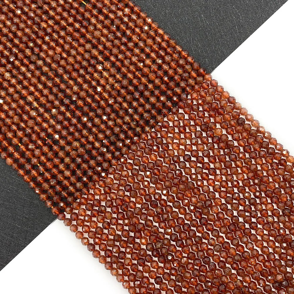 

Natural Stone Red Agate Beads Round Faceted Loose Beads Fashion Jewelry Making DIY Bracelet Necklace Supplies Gift 2 3 4 mm