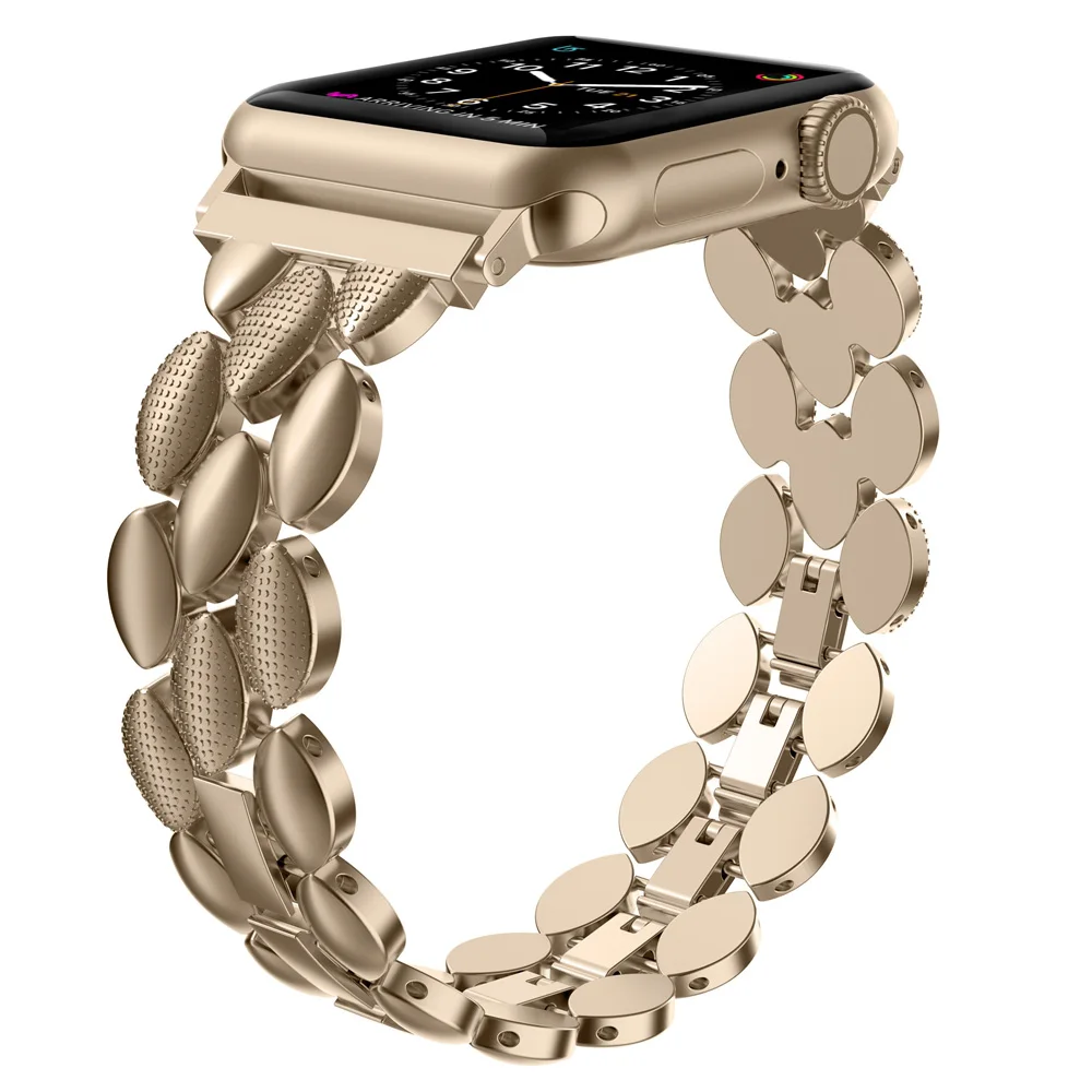 Роскошный металлический ремешок из нержавеющей стали для Apple Watch Band 38 мм 42 мм 40 мм 44 мм Модный женский мужской ремешок для iwatch series 5/4/3/2/1