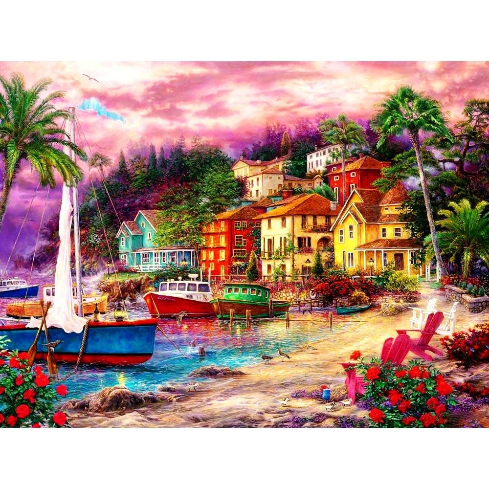 

DIY 5D Landscape Diamond Painting Full Drill with Number Kits Home and Kitchen Wall Decoration Gifts for Adults and Kids