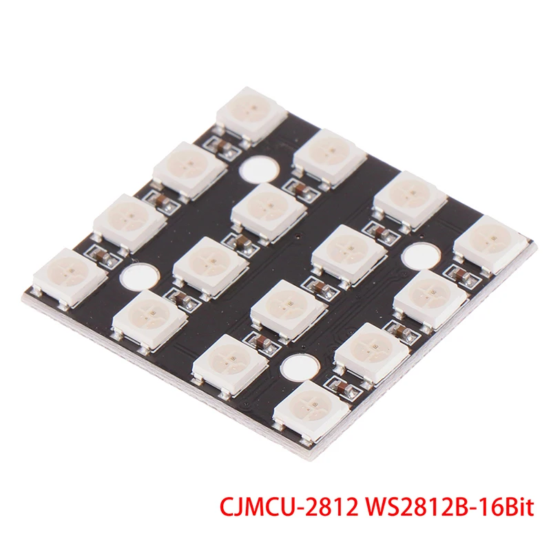

CJMCU-2812 WS2812B-4*4Bit RGB LED Lamp Panel Module 5V 16Bit Rainbow LED Precise LED Lamp Panel Module