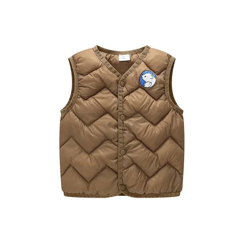 Otter brown vest Детский жилет Colete infantil/зимняя одежда для малышей Детские жилеты с принтом сказок и сердечек милый зимний жилет для девочек подходит для детей от 1 года до 8 лет - Цвет: Otter brown vest