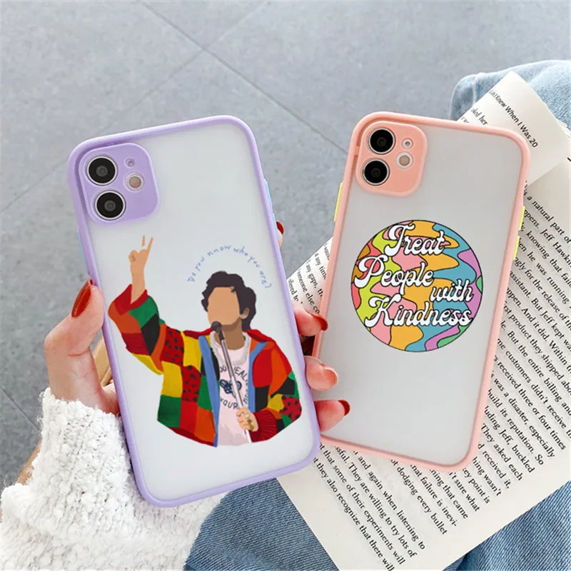 

ZUIDID Harry Styles Phone Case For iPhone 12 X 6S 8 7Plus 11 XS Max XR SE2 Treat People with Kindness Clear Hard Cover Matte Bag