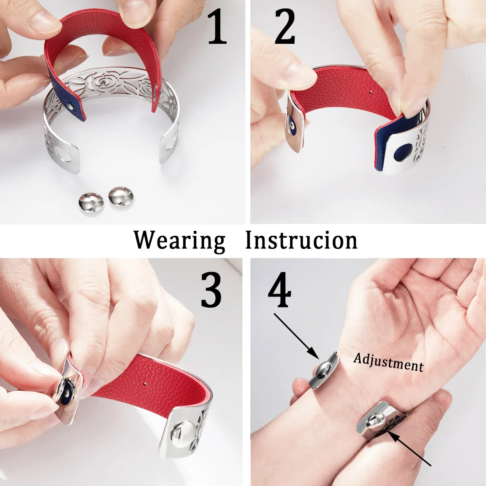 Legenstar манжета 14 мм браслет из нержавеющей стали Реверсивный кожаный Шарм для