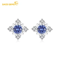 sace gems luxury women earrings 925 sterling silver inlaid colorful treasure ear studs boutique jewelry for wedding parties