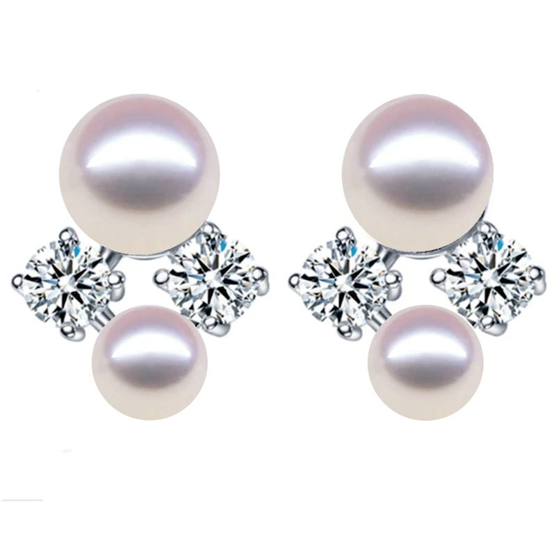 Серьги женские из серебра 925 пробы с натуральным пресноводным жемчугом |