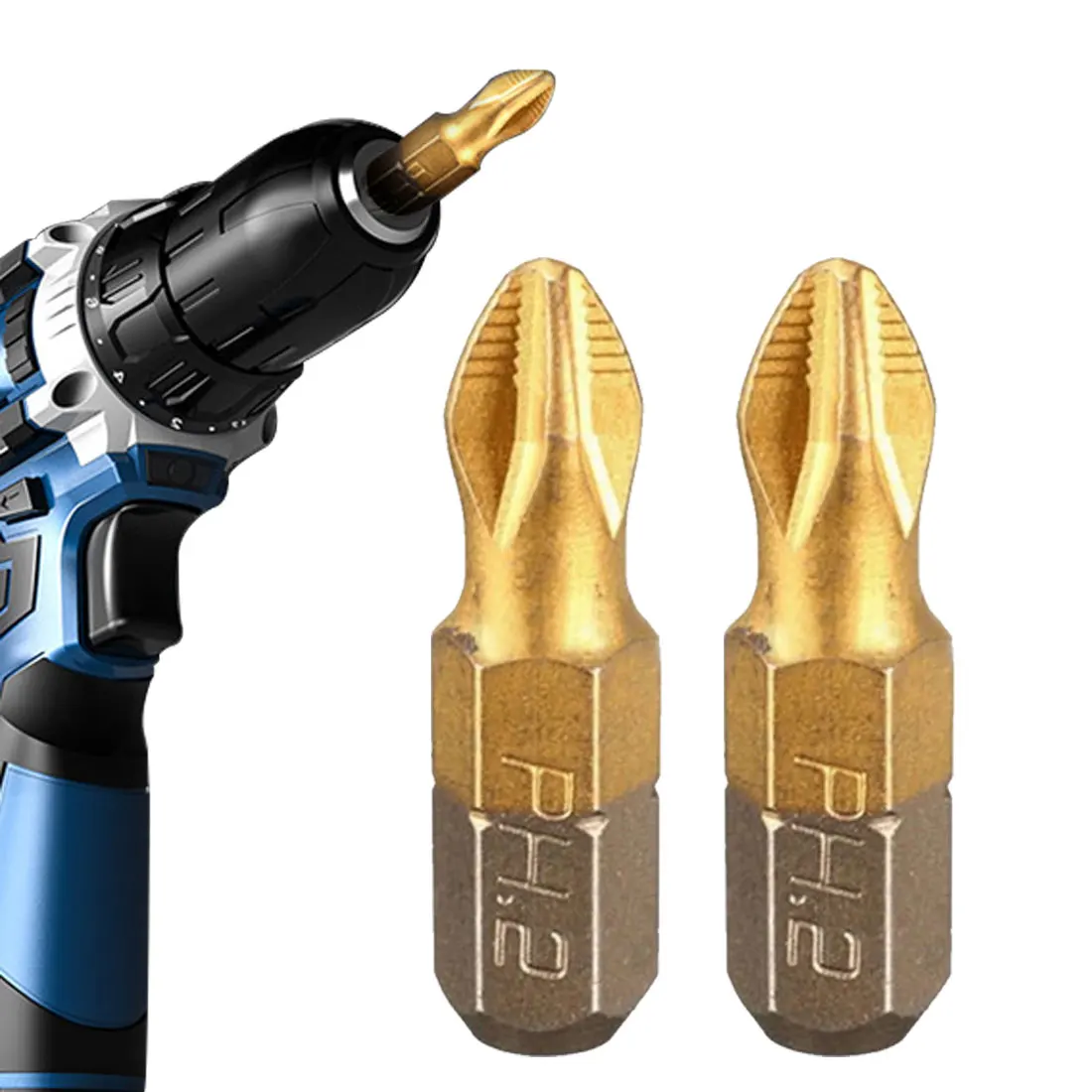 Титановая Нескользящая дрель с покрытием PH2 25 мм/50 мм Электрическая отвертка 1/4