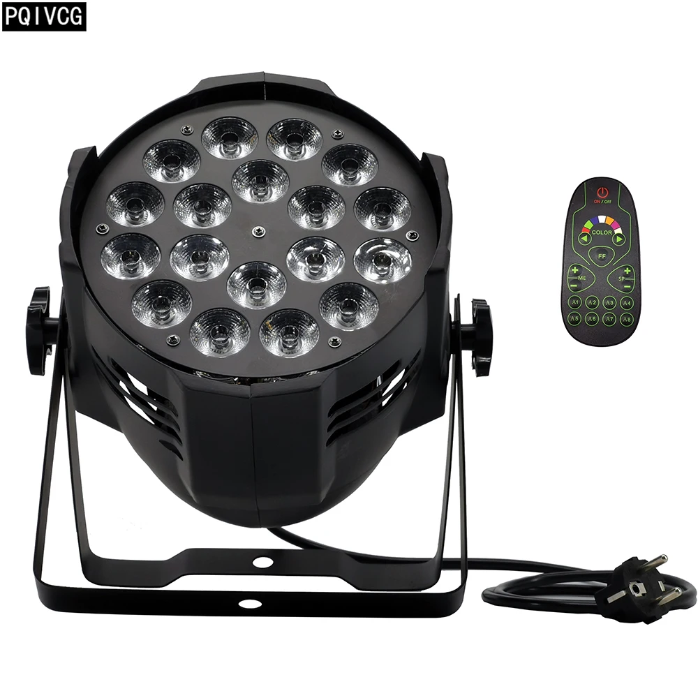 Дистанционное светодиодное освесветильник 18x12w RGBW Par light 4 в 1 flat par s Professional dmx512