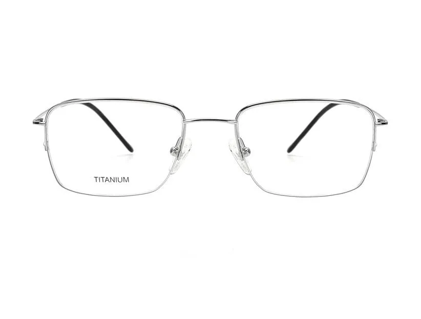 

High Quality Unisex Vintage Half Rim Pure Titanium Prescription Lens Eyewear Frame Brand Anti-reflective Goggle Reading Glasses