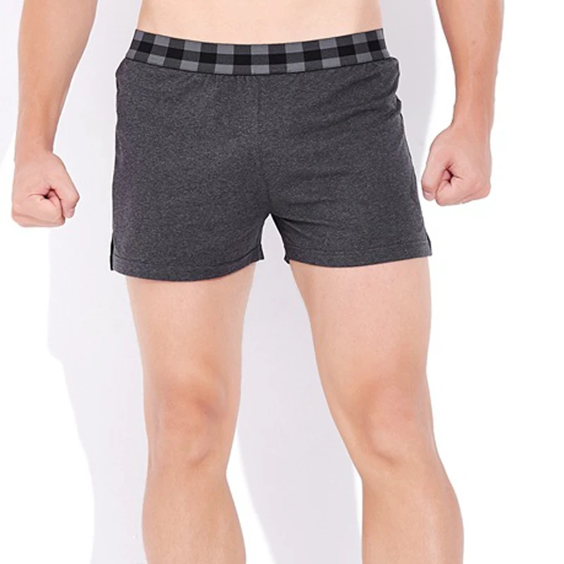 Summer Pajama Shorts Mens Casual Boxer Bottoms Underwear Home Sleep Panties Patchwork Straight Shorts Soft Breathable Underpants