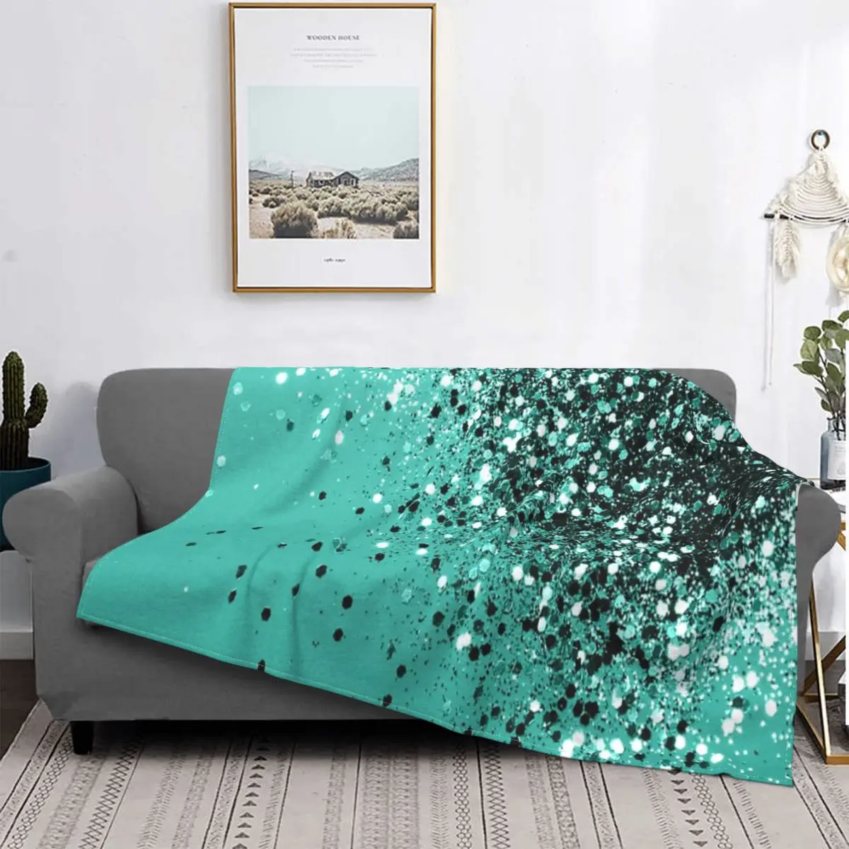 

Manta de purina turquesa brillante para mujer, colcha de cama a cuadros, ropa de cama, manta polar a cuadros mullida, colложки