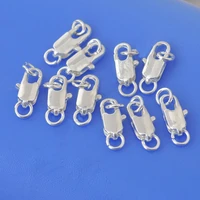 retail 50pcs 925 sterling silver lobster clasps for necklace bracelet with opening 2 jump ring diy jewelry accessories