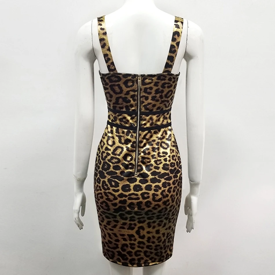 Amily.c 2020 летнее Новое Сексуальное Тонкое Клубное леопардовое облегающее платье на