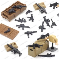 military weapons dagger m1911 mp5 submachine gun set building block moc soldier ww2 figures equipment model child gifts boy toys