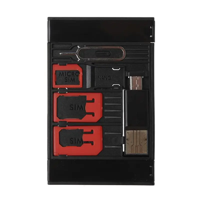 Универсальный мини адаптер для sim карт 5 в 1 чехол хранения памяти Nano Micro SIM TF| |