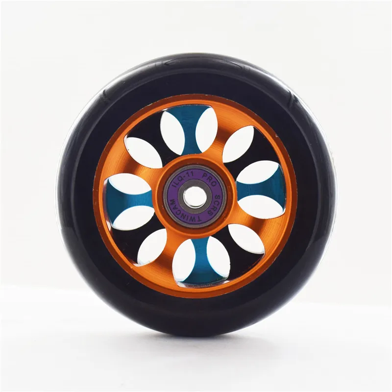 100mm multicolor 110 мм 100mm колеса скутера алюминиевые колеса из сплава стали концентратор высокая эластичность и высокая точность скорости колеса скейтборда 88A 2 шт./партия - Цвет: 100mm multicolor