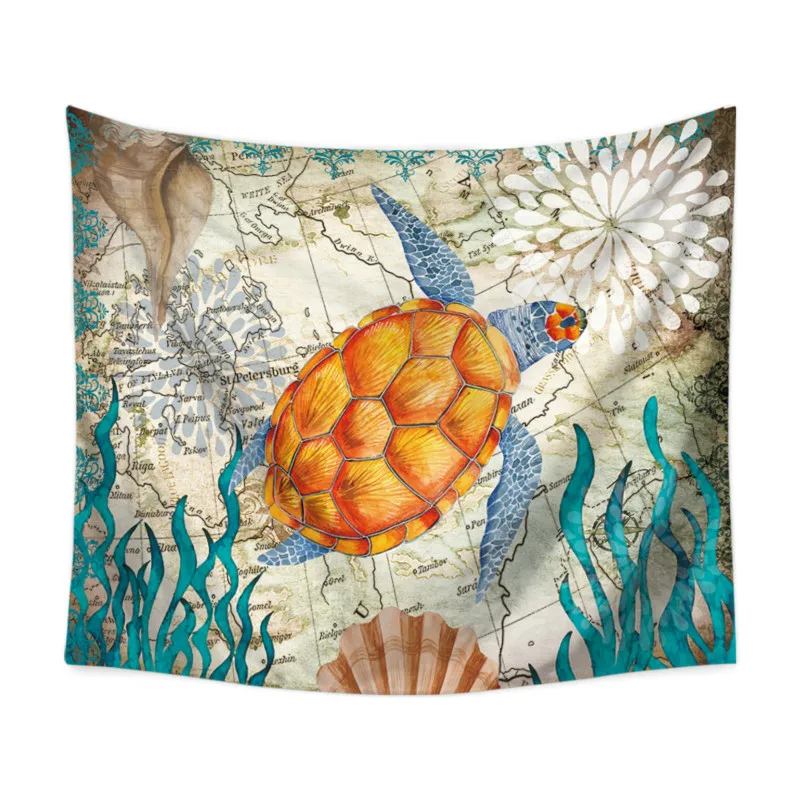 Океан напечатанное слово гобелен гостиной спальни украшения песчаный пляж