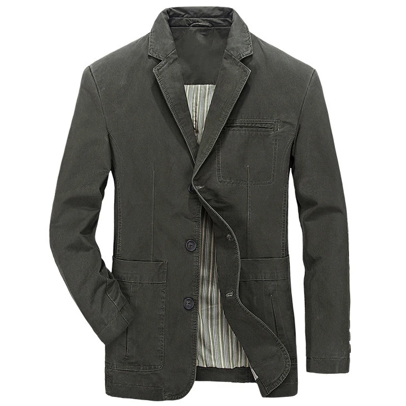 

European Style Mens Suit Jacket and Coats Casual Thin Khaki Suede Coats Fashion Spring and Summer Man Streetwear European A733