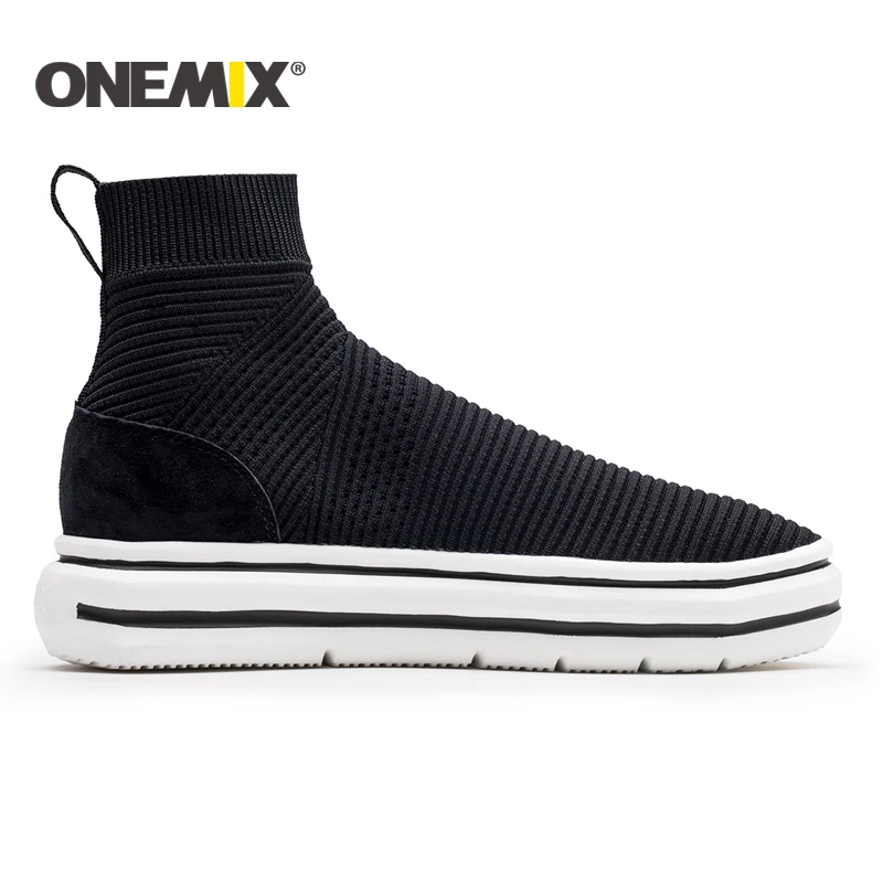 

ONEMIX Sock Ankle Boots For Unisex Height Increasing Running Shoes For Women Outdoor Men Sneakers Autumn Winter Platform Shoes