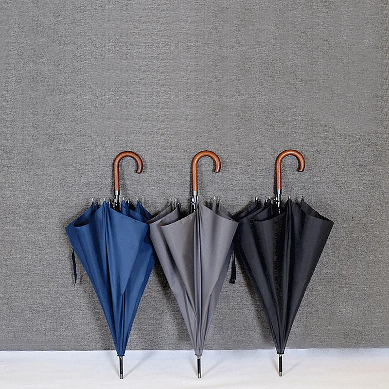 Новинка большие зонты ветронепроницаемый Полуавтоматический зонт с деревянной