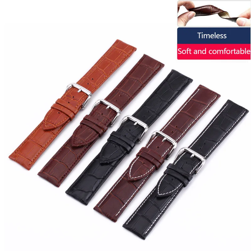 LMCroco Коричневый мужской ремень из натуральной кожи со стальной пряжкой браслет