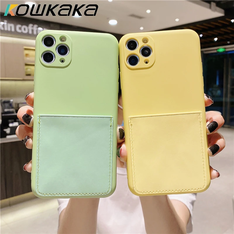Силиконовый чехол бумажник для iPhone 11 Pro Max SE 2020 X XR XS 12 Mini 7 8 Plus|Бамперы| |