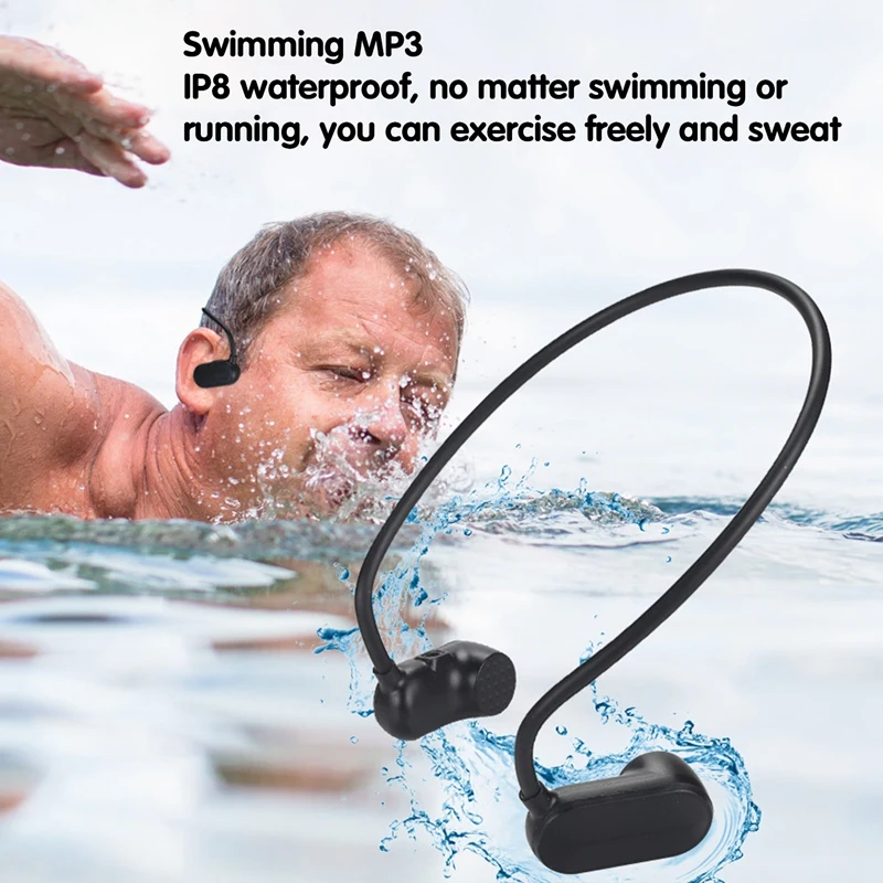 

V31 Bone Conduction Bluetooth Headset 5.0 IPX8 Level Waterproof Sports Swimming Earphones