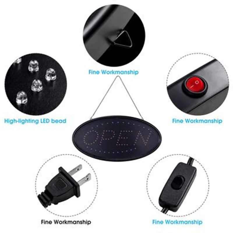 Светодиодный неоновый светильник с открытой вывеской для магазина