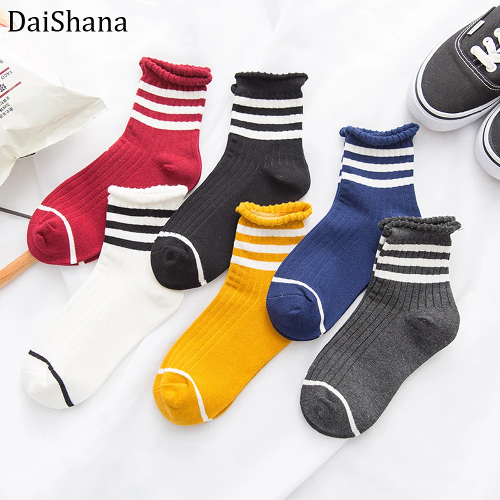 Осенне зимние забавные корейские модные дышащие носки в Корейском стиле