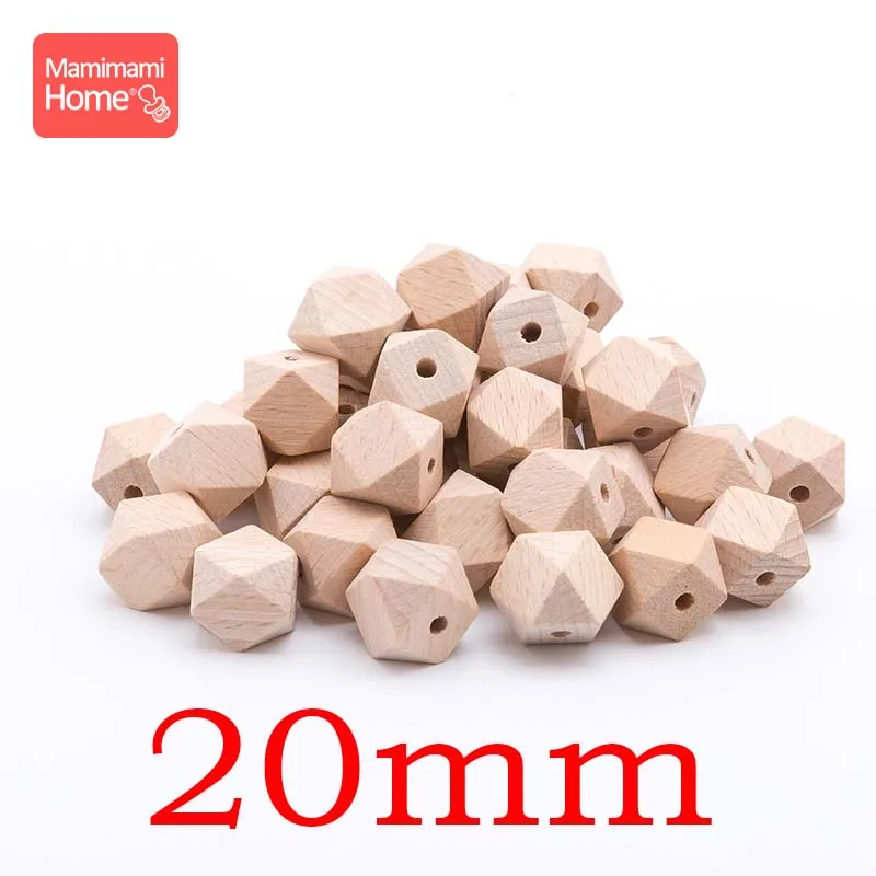 20mm Mamihome 10 шт. 14 мм-20 мм Бук деревянные Восьмиугольные бусины, прорезыватель BPA бесплатно DIY Соска-Подвеска деревянные пустые детские товары игрушки - Цвет: 20mm