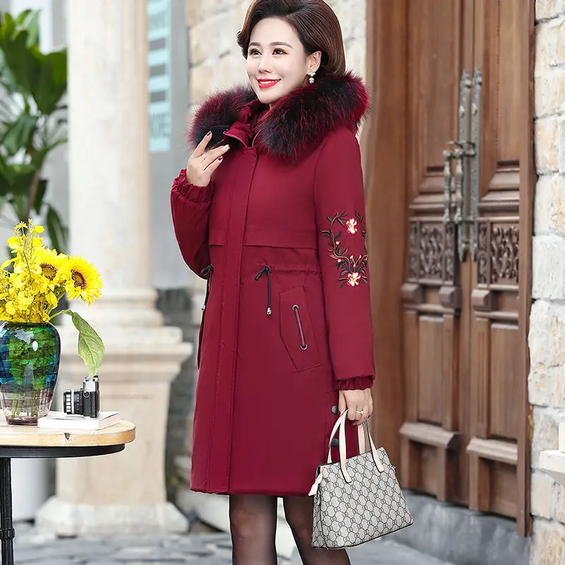 

Women 2020 Winter Fashion Jacket Female Velvet Liner Thicken Hooded Parka Ladies Slim Big Fur Collar Warm Outerwear Coat C36