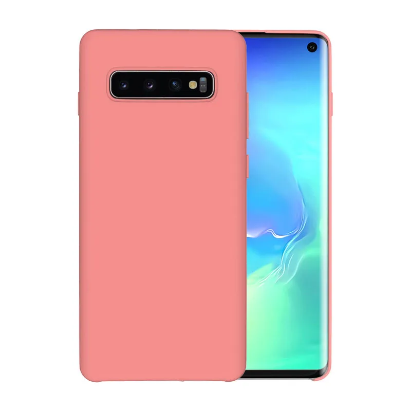 Розовый Чехол для samsung Galaxy S10 5G для samsung S8 S9 S10 Note 10 Plus 5G Note 8 9 10 S10 мягкий жидкий силиконовый чехол для телефона - Цвет: Розовый