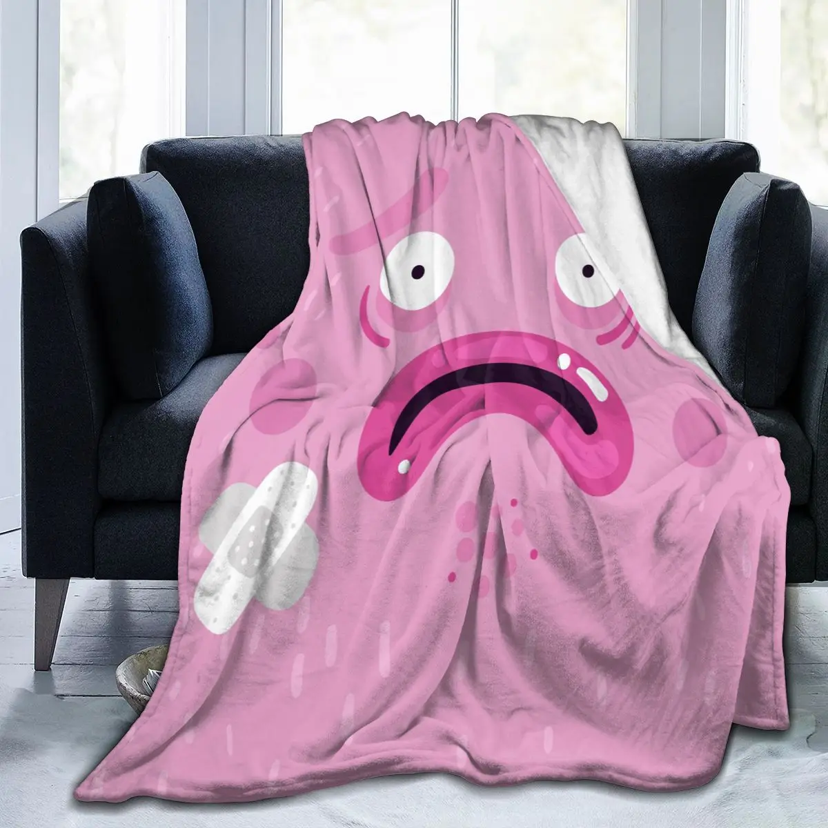 

Фланелевое Одеяло с изображением забавных монстров, розовое ультрамягкое Флисовое одеяло, одеяло для банного халата, дивана, кровати, путеш...