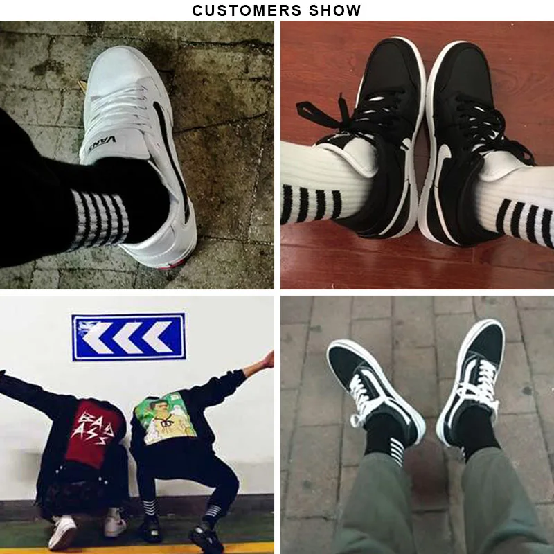 LACIBLE Для мужчин длинные носки из хлопка Повседневное футболка в полоску с