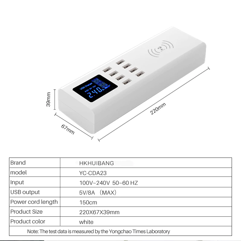 Qi Беспроводное USB зарядное устройство для iPhone samsung S10 Plus Xiaomi huawei Беспроводная зарядка светодиодный дисплей универсальное USB зарядное устройство адаптер